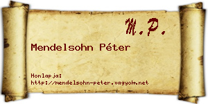 Mendelsohn Péter névjegykártya